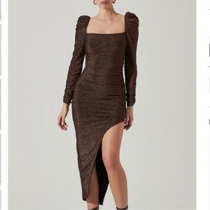 ASTR midi shimmer dress
